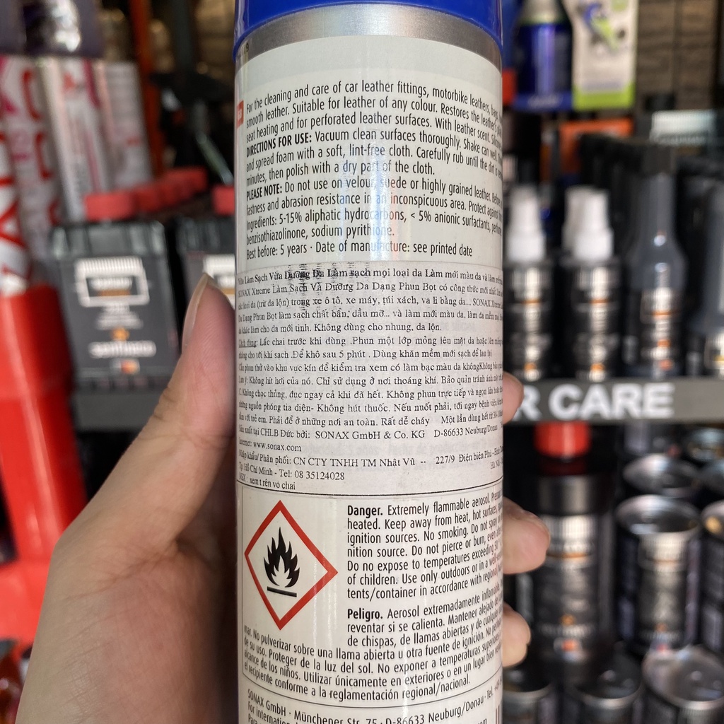 [ Tặng Khăn ] Dung Dịch Làm Sạch Và Bảo Dưỡng Ghế Da - Sonax Xtreme Leather Care Foam 250ml - Sonax 289100