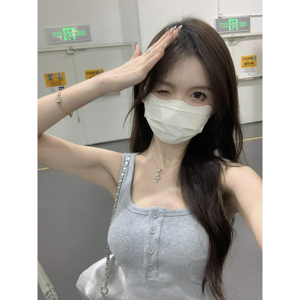 Áo Hai Dây Dáng Dài Ôm Sát Viền Cong Phong Cách Âu Mỹ Cho Nữ