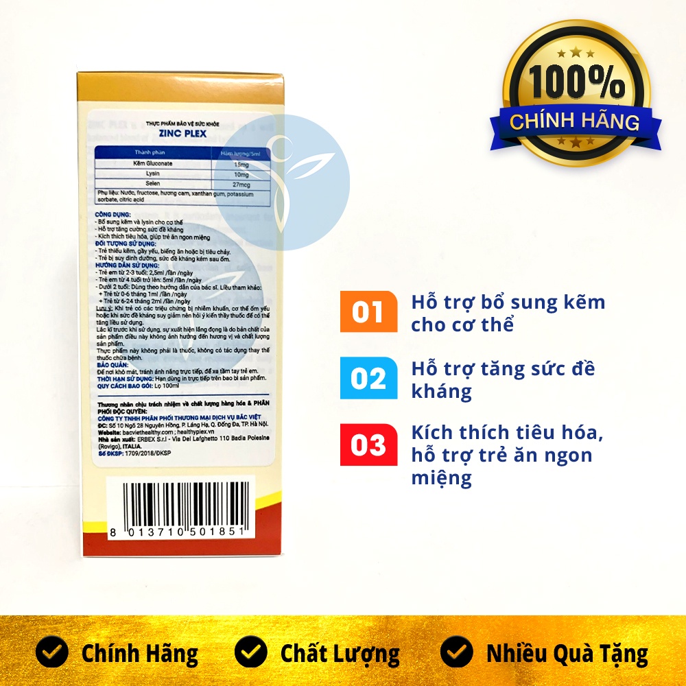 Siro Uống Zinc Plex Pro-Bio pharma Cung Cấp Vitamin Kẽm Kích Thích Cho Bé Ăn Ngon 100ml