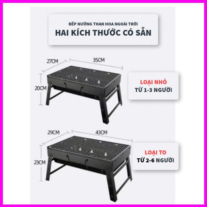 Bếp nướng than hoa không khói [FREESHIP] Bếp nướng du lịch CHẤT LƯỢNG CAO