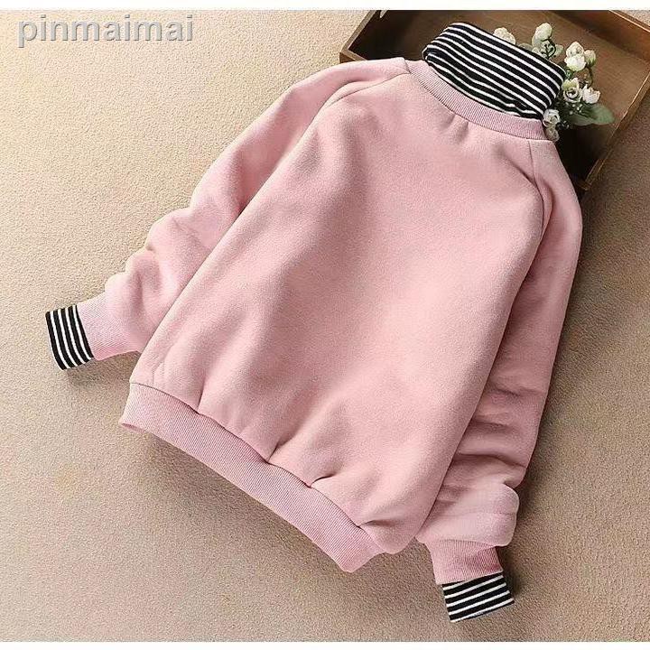 Áo Sweater Lông Cừu Dày Dặn Phối Túi Lớn Thoáng Khí Phong Cách Phương Tây 2020 Cho Bé Gái 12-15 Tuổi