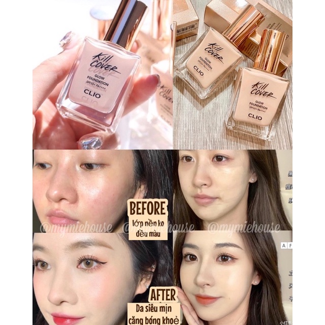 Kem nền Clio Kill Cover Glow Foundation siêu căng bóng