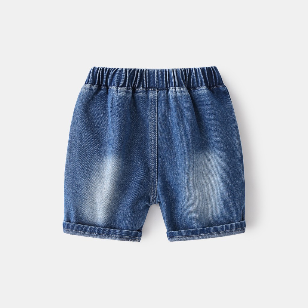 Quần Jean cho bé WELLKIDS quần short Jean họa tiết túi hộp chất bò mềm hàng xuất Âu Mỹ