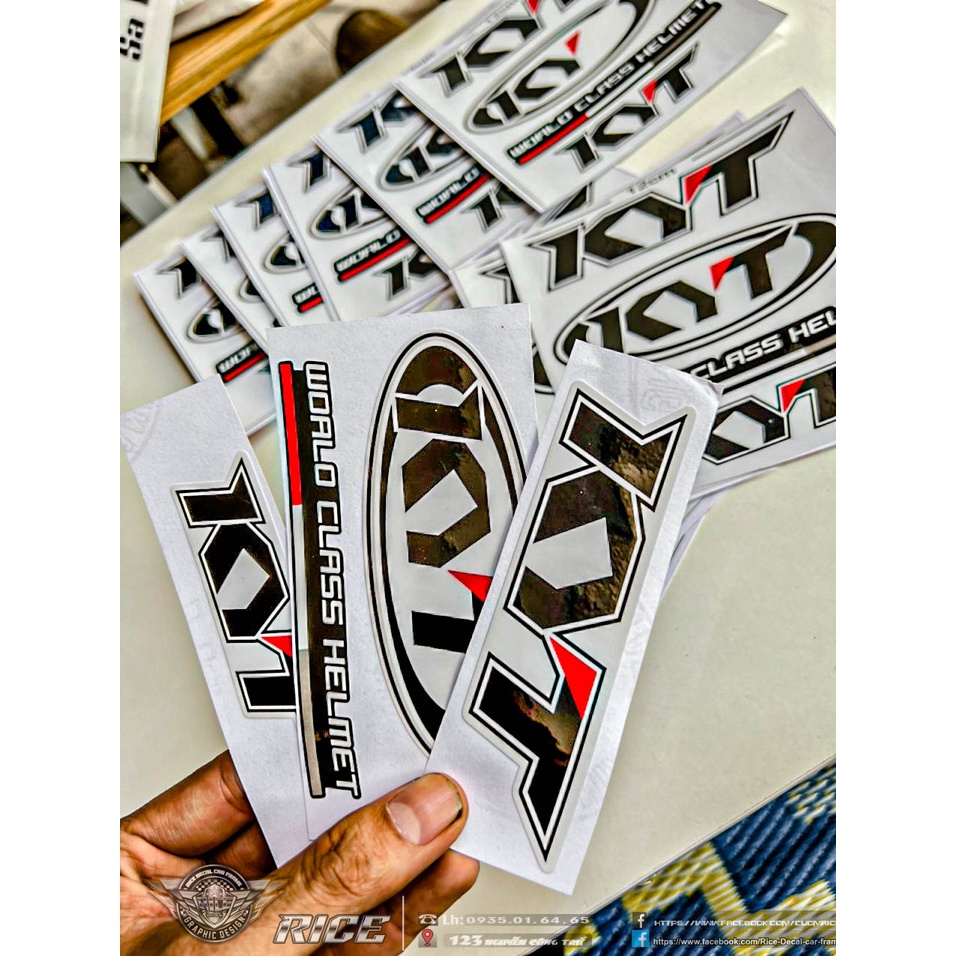 Tem Logo KYT 3 mẫu Chuẩn