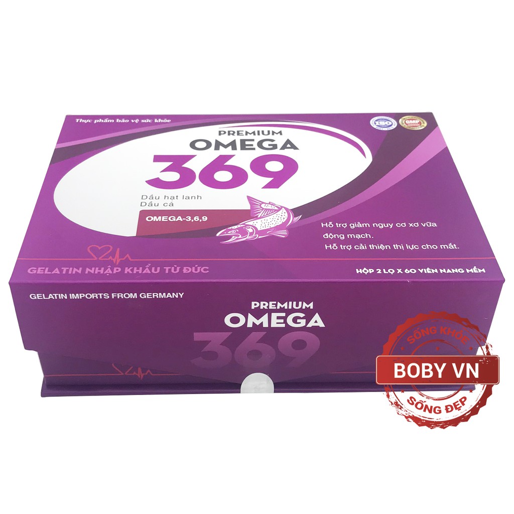 Premium Omega 369 tăng cường thị lực chống oxy hóa.
