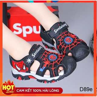 Sandal bịt mũi bé trai Spider Man [Rẻ vô địch] sandal bé trai cao cấp chất đẹp đế mềm đi siêu êm chân
