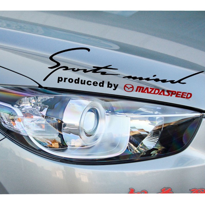 Combo 2 Tem dán Sport trang trí cho ô tô Mazda (Đen Đỏ)