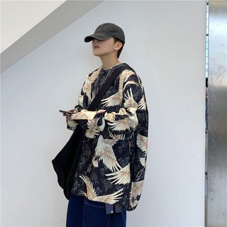 Áo len unisex họa tiết hạc