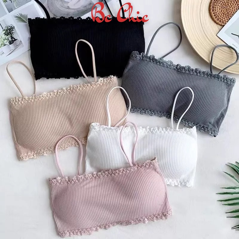 Áo Lót Nữ , Áo bra gân tăm viền cài sau 2 dây nâng ngực sexy điệu đà mẫu B636 BC_CHIC LINGERIE