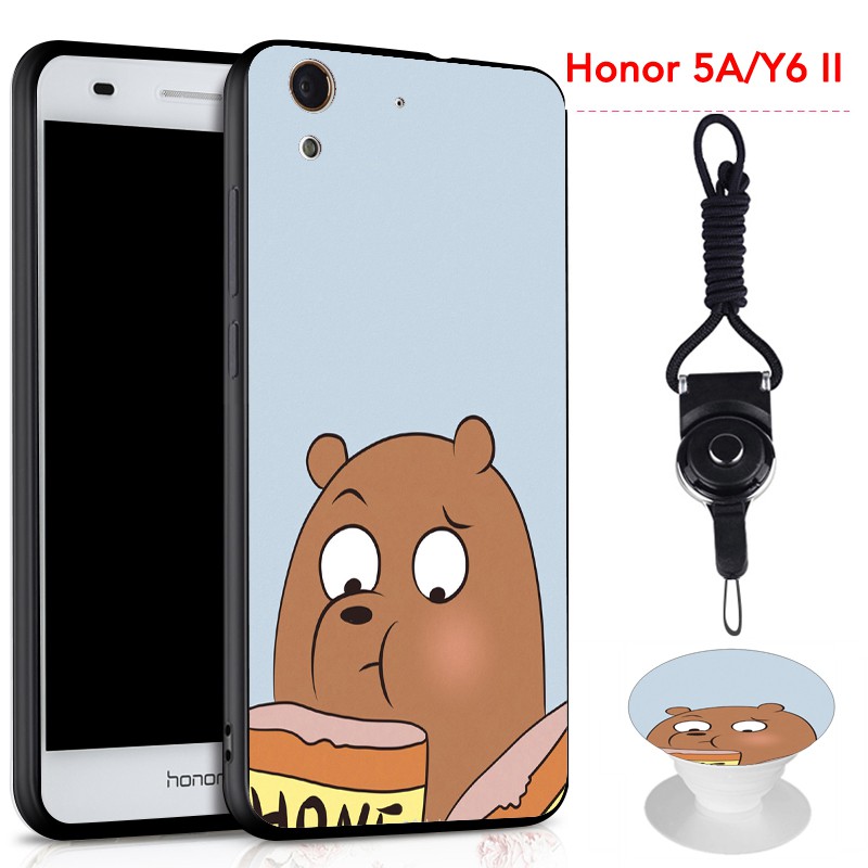 Ốp Lưng Silicon Mềm In Hình Có Giá Đỡ Và Dây Đeo Cho Huawei Honor 5a / Y6 Ii