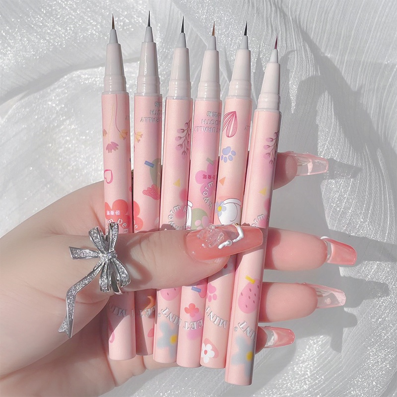 Bút Kẻ Mắt Dạng Lỏng Nhanh Khô Chống Nhòe Tự Nhiên Đầu Cọ Mềm Mịn 6 Màu Lựa Chọn