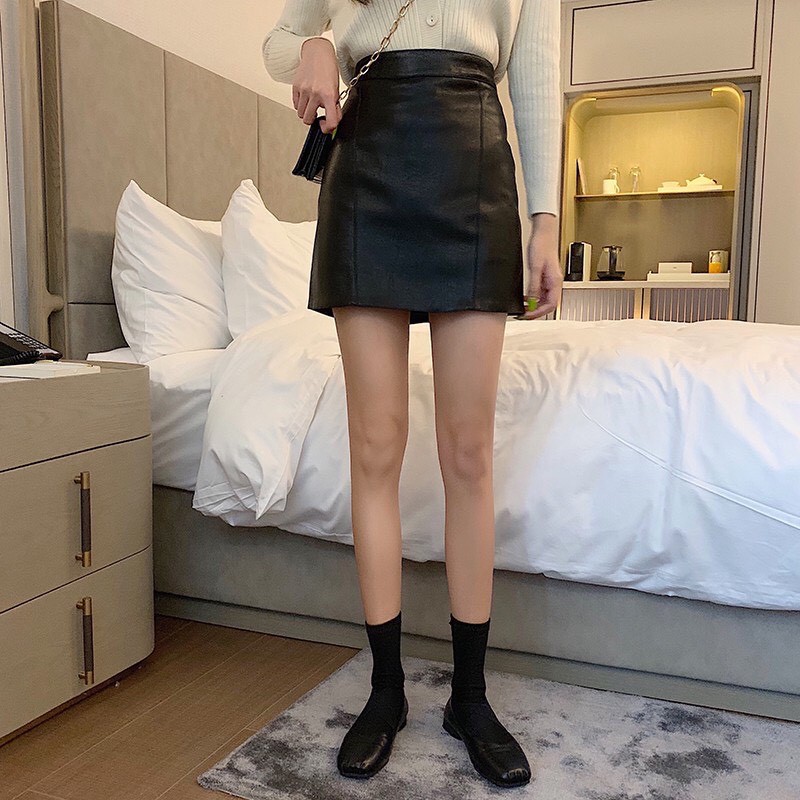 Chân váy da dáng chữ A thiết kế đơn giản hợp thời trang | BigBuy360 - bigbuy360.vn