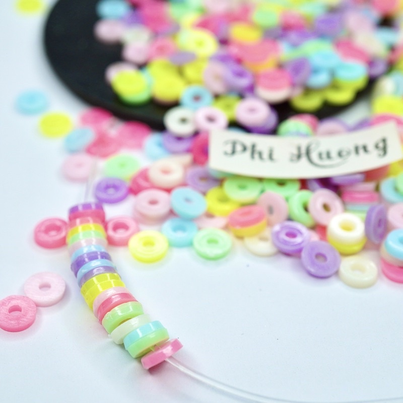 Gói 10g - 25g hạt cườm nhựa xỏ vòng đeo tay