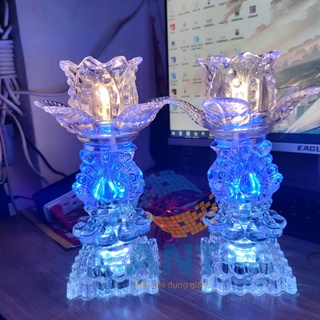 ĐÈN THỜ HOA SEN THỦY TINH - 05