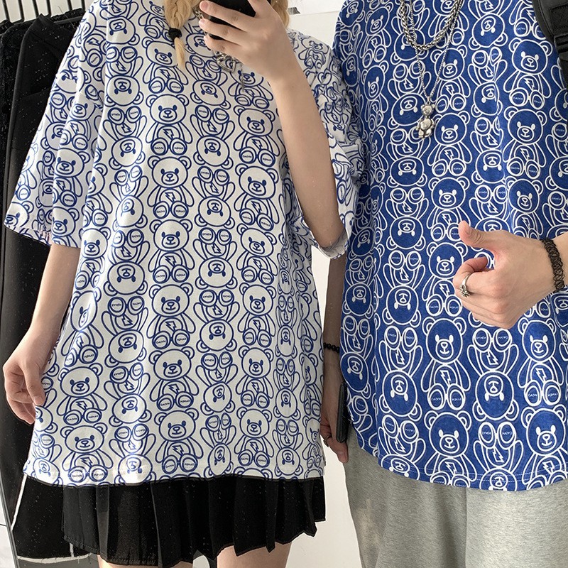 Áo Thun Form Rộng Vân Gấu- Phông Unisex Cộc Tay Oversize