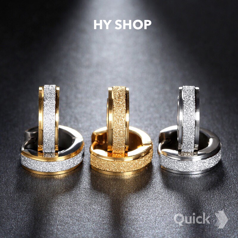 Bông khuyên tai tròn basic lấp lánh nam nữ siêu bền - khuyên tai thép y tế không gỉ không dị ứng UNISEX BTS