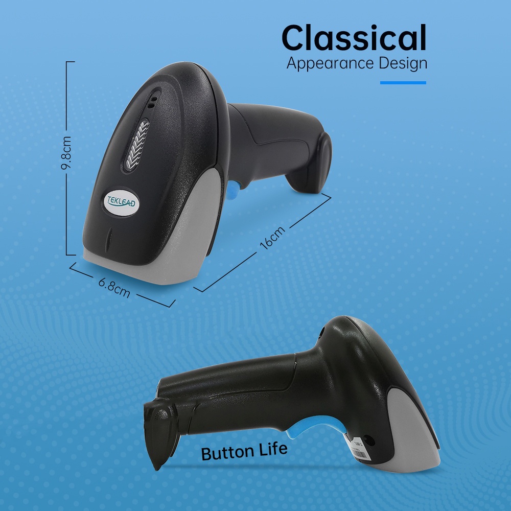 Máy quét mã vạch 1D & 2D kết nối Bluetooth 2.4G có giá đỡ 1D 2D CMOS