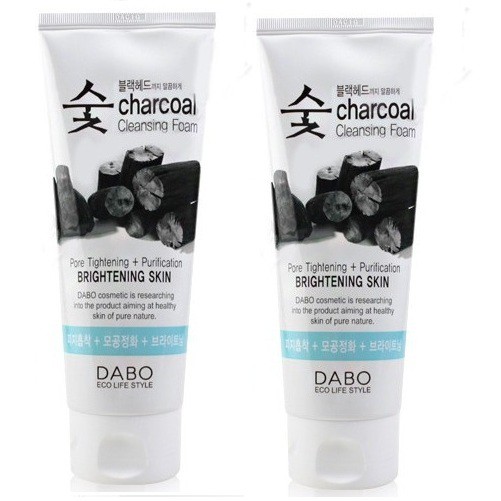 Combo 2 sữa rửa mặt than Dabo Charcoal Hàn quốc 150ml - Ngừa mụn, sạch nhờn, dưỡng trắng da - HÀNG CHÍNH HÃNG