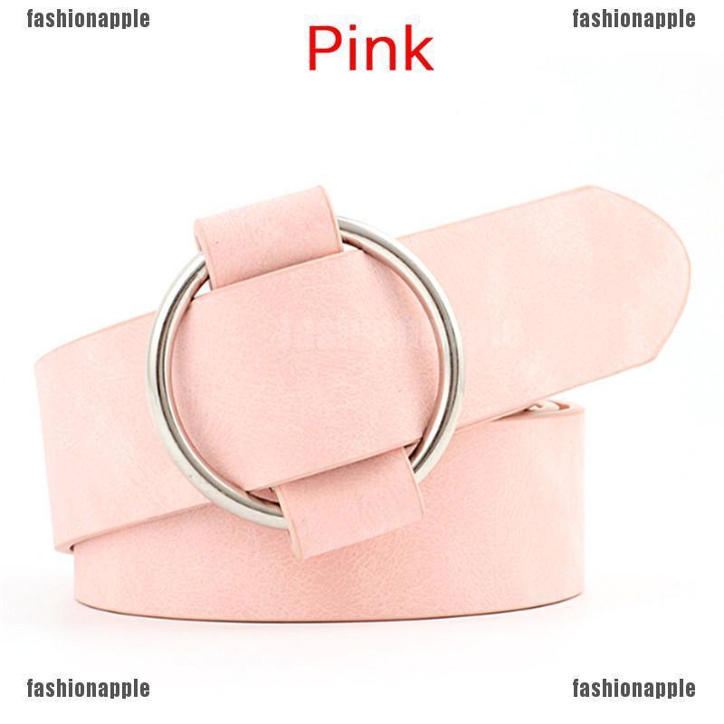 Thắt Lưng Da Khóa Tròn Kim Loại Phong Cách Boho Cổ Điển Cho Nữ