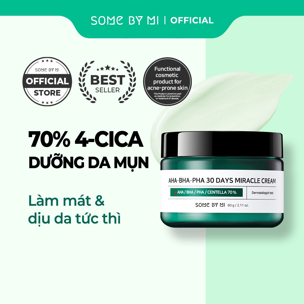 Kem dưỡng da hỗ trợ giảm mụn Some By Mi AHA-BHA-PHA 30 Days Miracle 60g