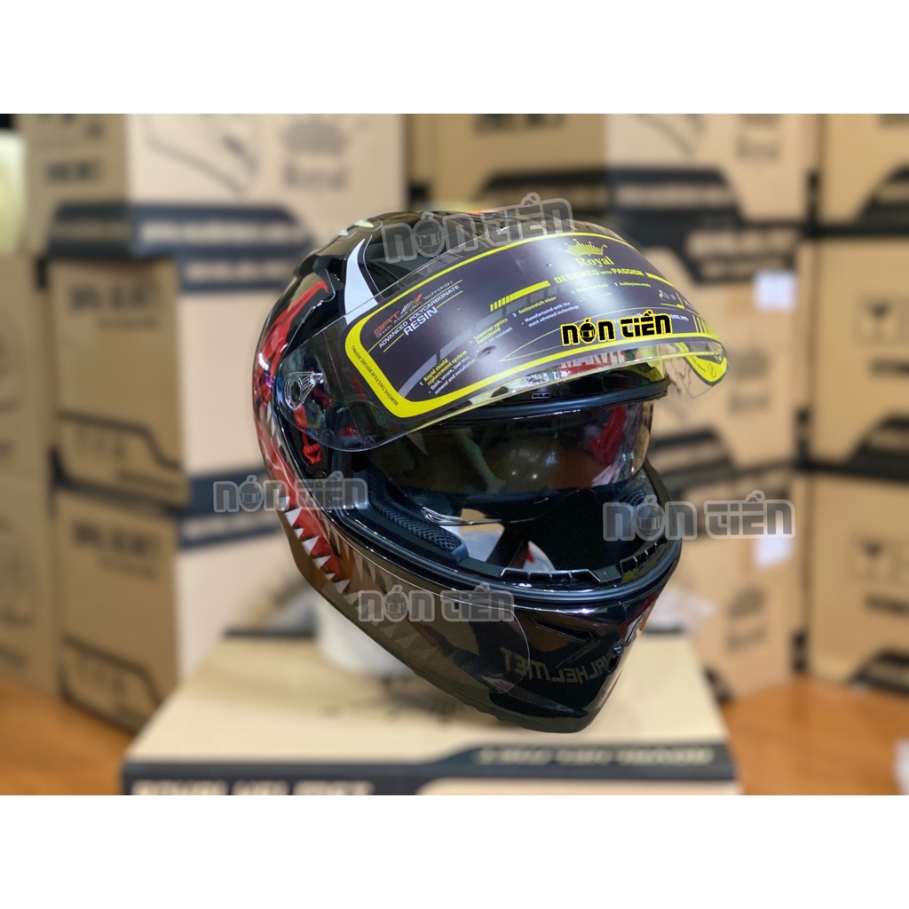 Mũ Full Face 2 Kính Royal M266 bản tem VENOM V1 cực đẹp, MUA 1 mũ  TẶNG 1 quà , Bảo hành 12 tháng