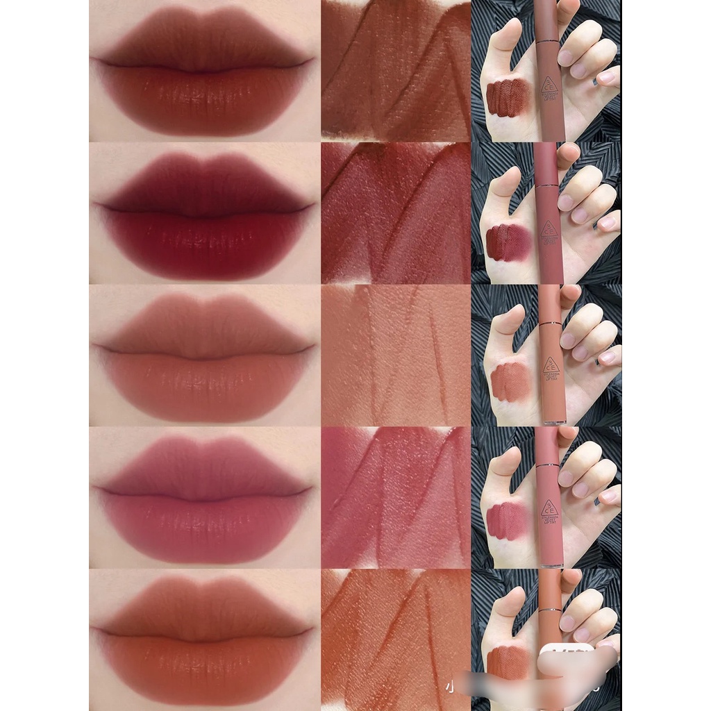 Son Kem Lì 3ce Velvet Lip Tint 4g- Walk N Talk- Bitter Hour- Taupe- Childlike- Definition