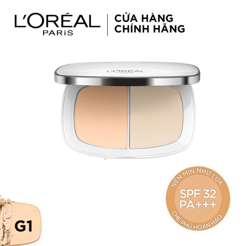 Phấn Nền Dạng Nén Siêu Mịn Da L'Oreal Paris True Match 8g (Phấn Phủ) Phù Hợp Mọi Tông Da Hàng Chính Hãng