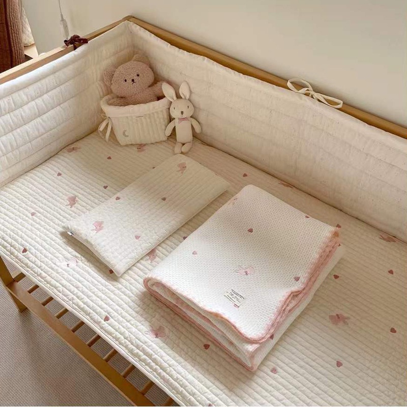 Gối ngủ cotton thoáng khí thêu họa tiết xinh xắn theo phong cách Hàn Quốc dành cho bé