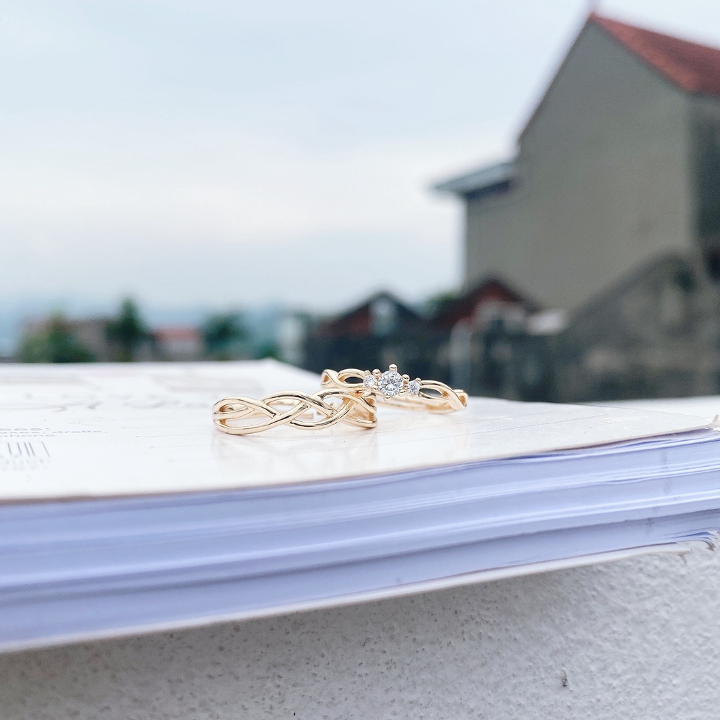 Nhẫn đôi nam nữ cao cấp NV14 thiết kế hở dễ dàng điều chỉnh kích cỡ tình yêu bạn thân mẫu mới