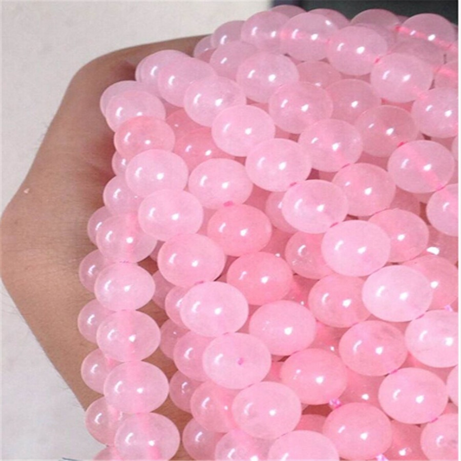 1 Dây Chuỗi Hạt Đá Thạch Anh Hồng Và Đen 6mm