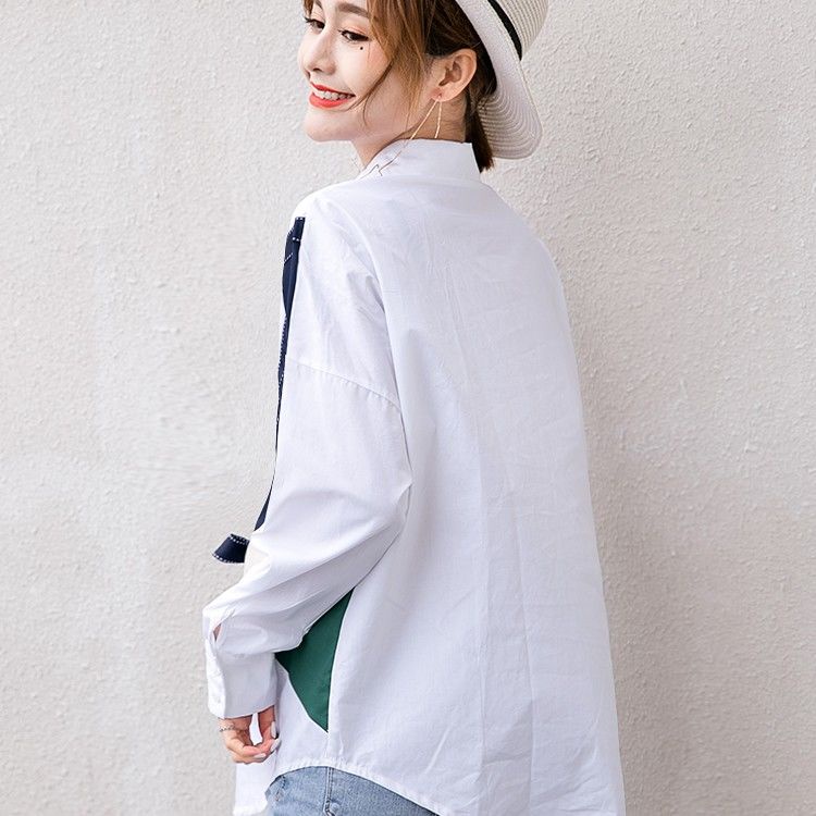 Áo Sơ Mi Trắng Tay Dài Dáng Rộng Phong Cách Hàn Quốc Thời Trang 2022