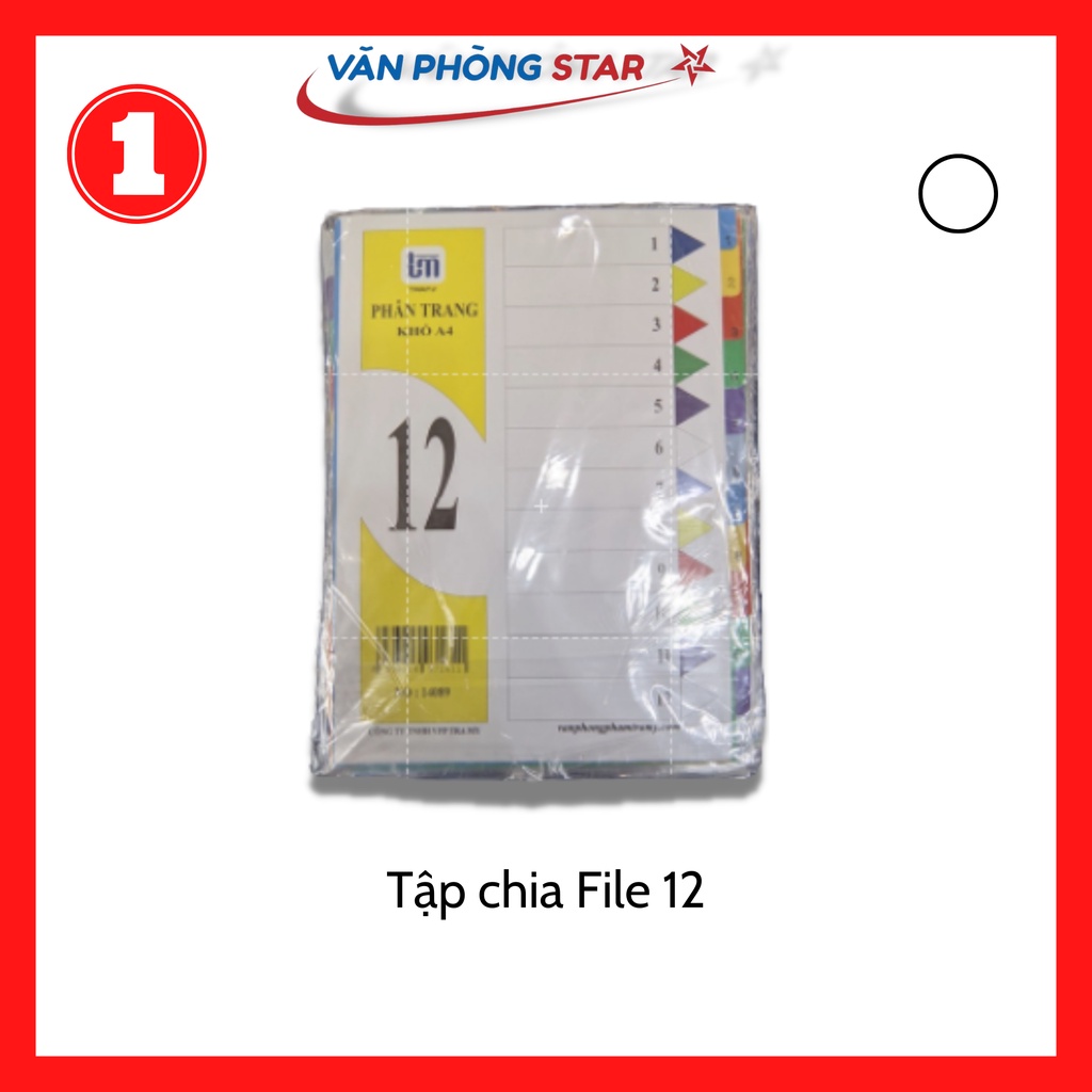 Tập chia File 12 nhiều màu sắc