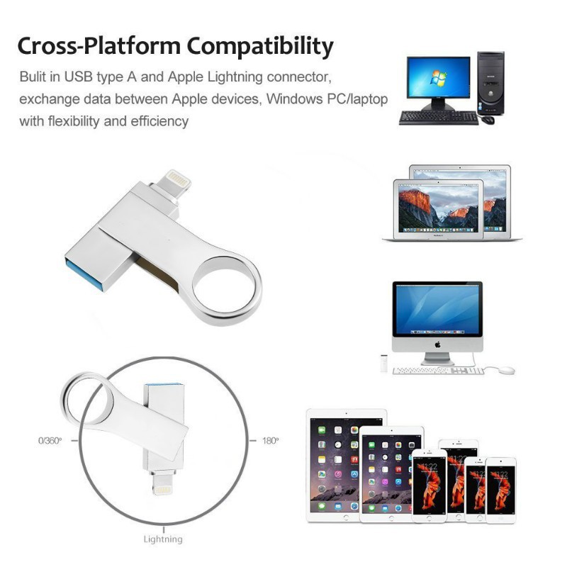 USB Flash Drive bằng kim loại chống thấm nước cho iPhone iPad iPod | BigBuy360 - bigbuy360.vn