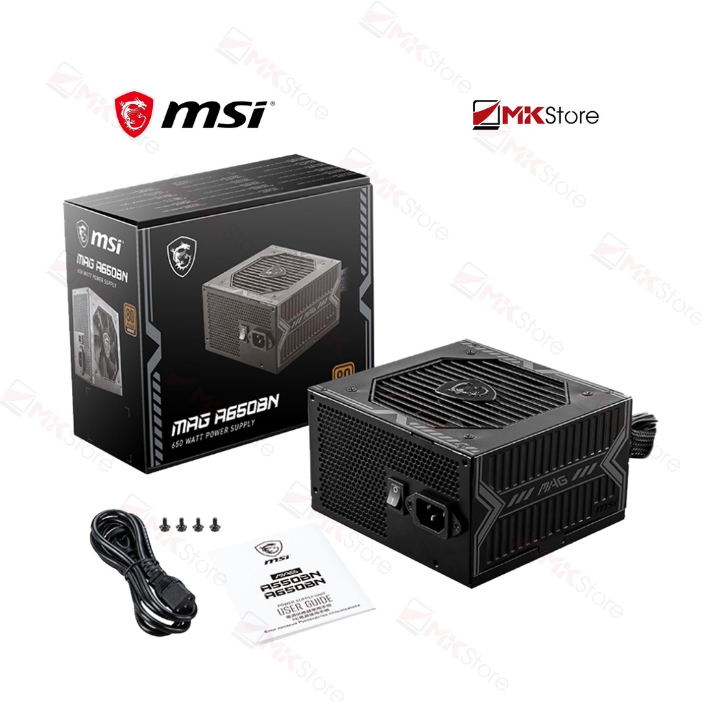 Nguồn máy tính MSI MAG A650BN 650Watt 80 Plus Bronze