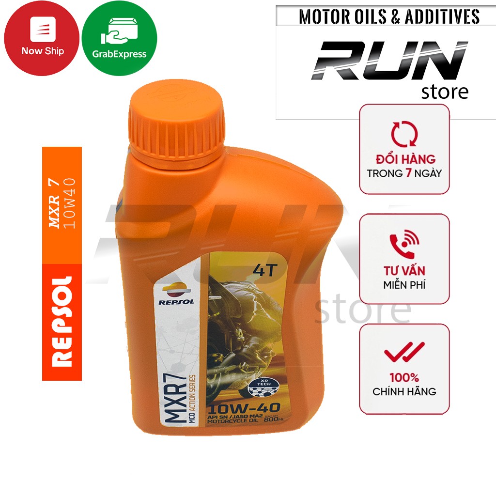 Nhớt Xe Số Gốc Khoáng REPSOL MXR 7 10W40 JASO MA2 API SN 800ml/1000ml – Dành Cho Xe số đời cũ - Made in Indonesia