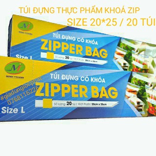 TÚI ĐỰNG THỰC PHẨM CÓ KHÓA ZIP SIZE 20*30