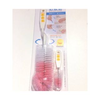 Bộ 2 cọ rửa bình và núm vú Bottle brush cleanser Piyo Piyo