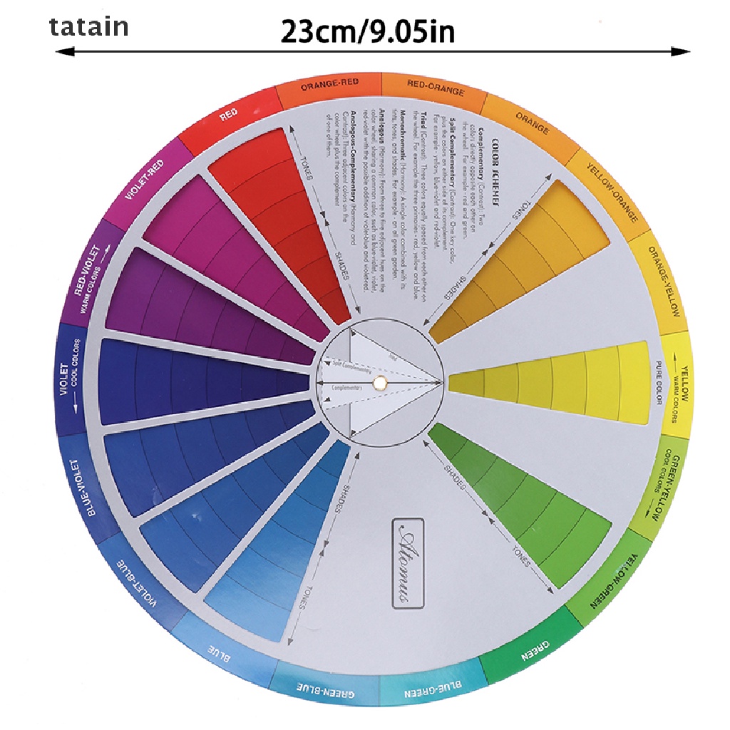 Bảng pha màu bằng giấy hình tròn dùng trang trí móng/ xăm hình CVX