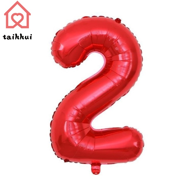 Bong Bóng Nhôm Hình Chữ Số 0-9 16inch Màu Đỏ Trang Trí Tiệc Sinh Nhật / Tiệc Sinh Nhật / Nhà Tắm Cho Bé