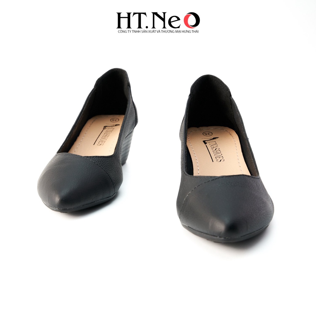 Giày nữ đế xuồng HT.NEO da bò mềm mại đế xuồng 5cm, cực sang chân NU98