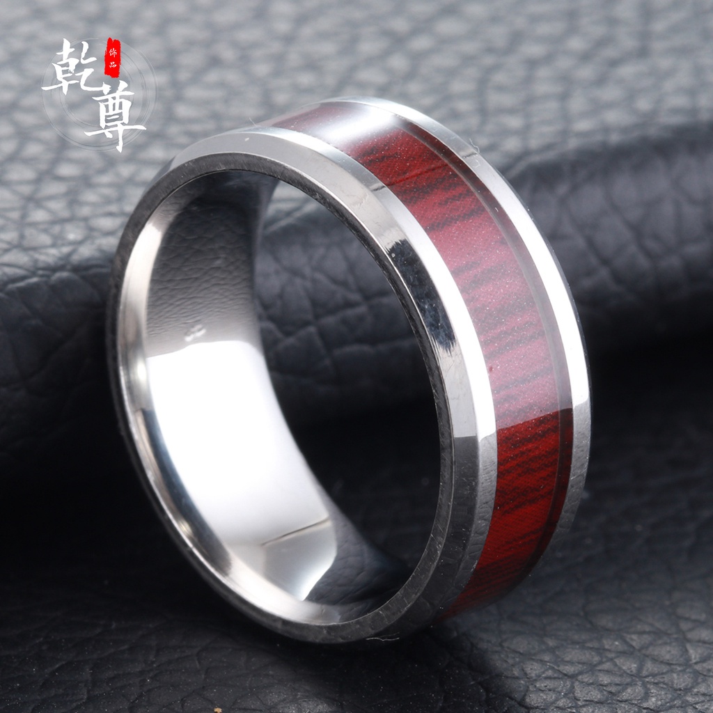 Nhẫn Nam Nữ Bạc Đẹp Cá Tính Unisex HipHop Basic Ngầu Trơn Nam Redwood Ring Lucifer Store Nhẫn Titan Không Gỉ - Redwood