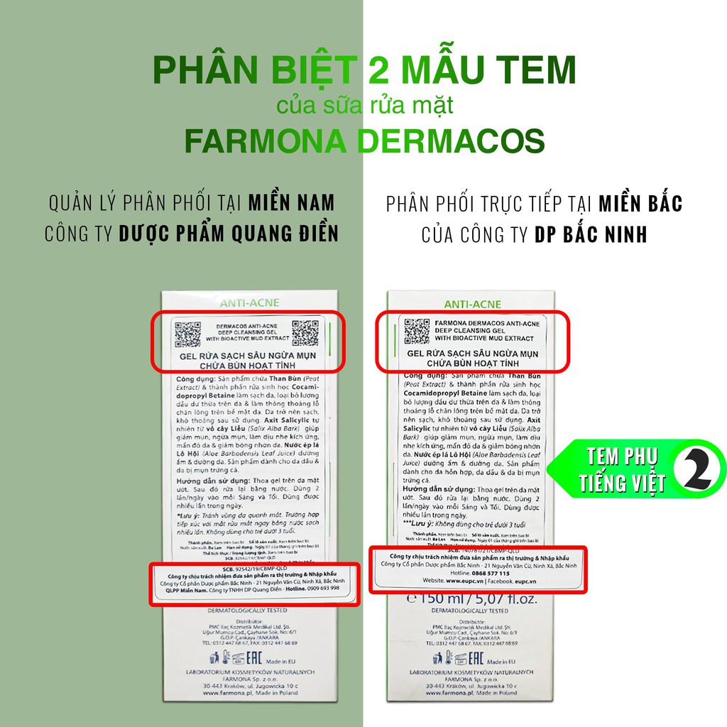 HÀNG NHẬP KHẨU - Sữa Rửa Mặt Farmona Dermacos Anti Acne Deep Cleansing Gel 150ml - Sạch Sâu, Ngừa Mụn, Cho Da Dầu