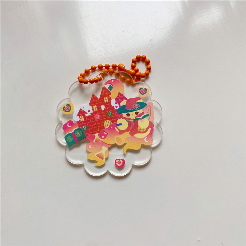 Hạt Nhựa Acrylic Trong Suốt Làm Móc Khóa DIY