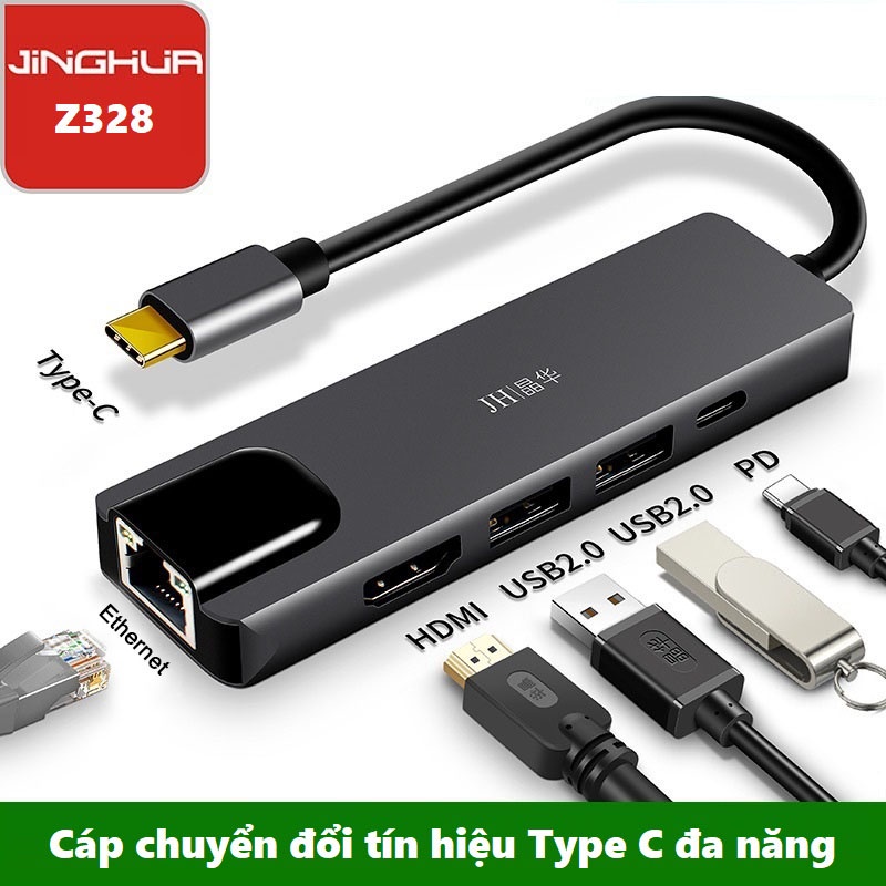 Jinghua Z328 - Cáp kết nối Type C to Lan, Type C to HDMI, Type C to Usb