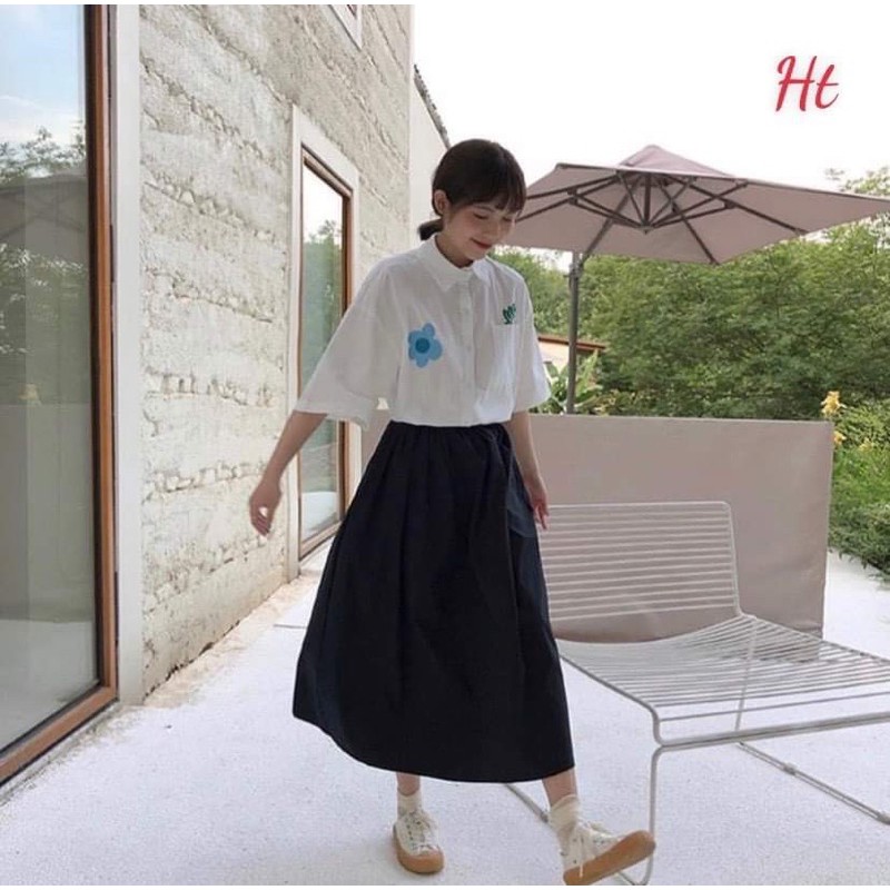 Áo sơmi hoa lá cành H2A977