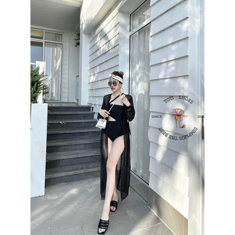 DÉP NỮ TOTIIE SHOES - DÉP BỆT THỜI TRANG QUAI BẢN TO VIỀN CHỈ ĐẾ THẤP HẬU TRÒN D2205110 D2201290
