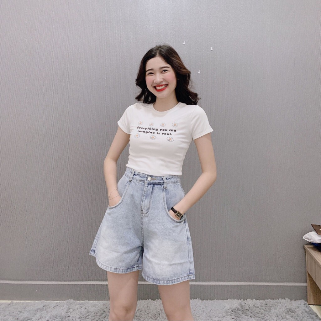 Quần Short Jean ngố - lửng cạp cao ống rộng An Đông | BigBuy360 - bigbuy360.vn