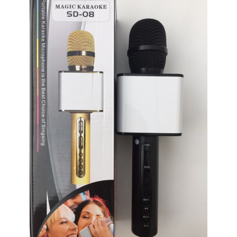 Mic karaoke sd-08 chất lượng tuyệt vời (2 màu đen và vàng )