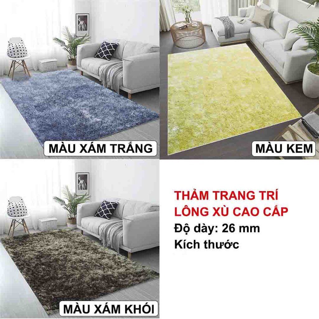 Thảm trải sàn phòng khách, thảm lông trang trí phòng ngủ cao cấp 160x 120cm