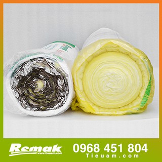 Bông thủy tinh Glasswool T12 có bạc Remak | Bông sợi thủy tinh dạng cuộn Cách âm Cách Nhiệt